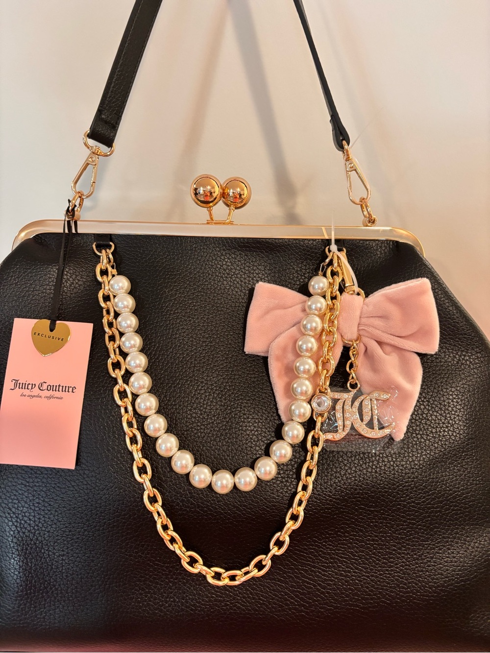 NWT Juicy Couture Kiss Lock Bow Large Frame Bag - Picture 2 of 6